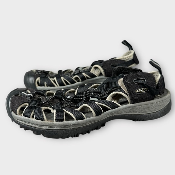 Keen Whisper Sandal Women’s Size 7 Black/Gargoyle Grey Hiking Waterproof - Picture 1 of 11